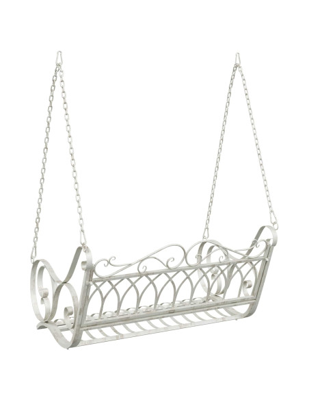 Panchina a Dondolo Acciaio 109 x 75 x 59 cm Bianco Antico