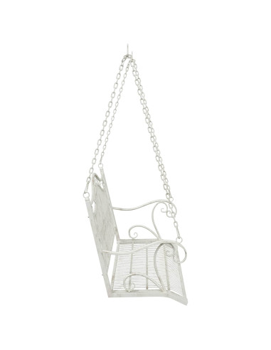 Panchina a Dondolo Acciaio 115 x 61 x 63 cm Bianco Antico