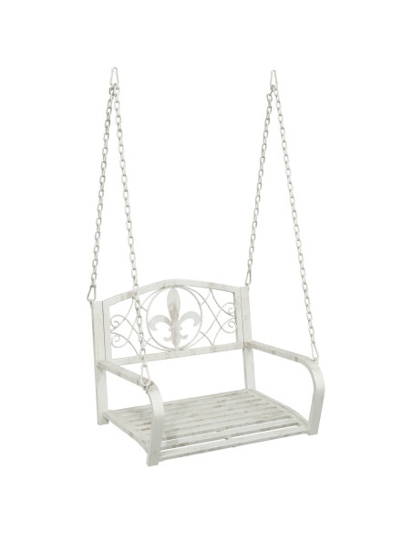 Panchina a Dondolo Acciaio 71,5 x 59 x 55 cm Bianco Antico