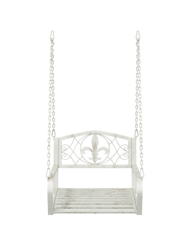 Panchina a Dondolo Acciaio 71,5 x 59 x 55 cm Bianco Antico