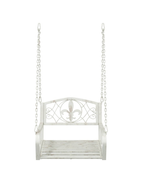 Panchina a Dondolo Acciaio 71,5 x 59 x 55 cm Bianco Antico