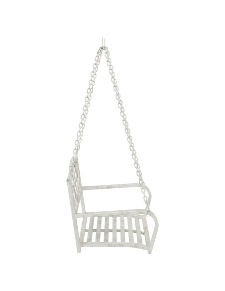Panchina a Dondolo Acciaio 71,5 x 59 x 55 cm Bianco Antico