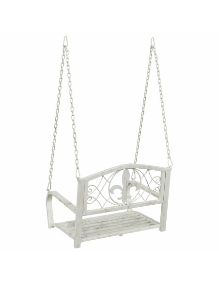 Panchina a Dondolo Acciaio 71,5 x 59 x 55 cm Bianco Antico
