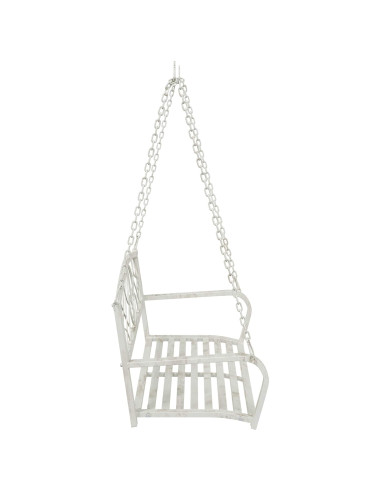 Panchina a Dondolo Acciaio 110,5 x 59 x 55 cm Bianco Antico