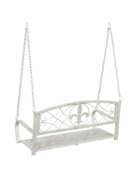 Panchina a Dondolo Acciaio 110,5 x 59 x 55 cm Bianco Antico
