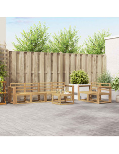Set di divani da esterno 7 pcs Bianco 59 x 59 x 37 cm