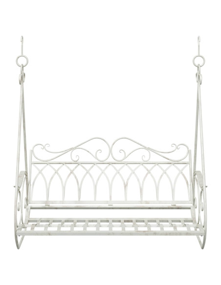 Panchina a Dondolo Acciaio 112 x 60 x 126,5 cm Bianco Antico