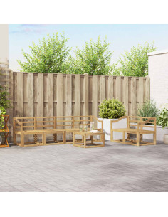 Set di divani da esterno 7 pcs Bianco 59 x 59 x 37 cm