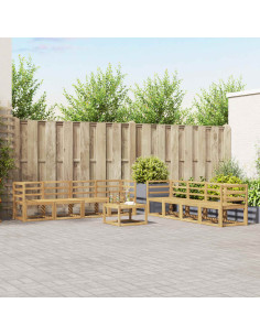 Set di divani da esterno 9 pcs Bianco 59 x 59 x 37 cm