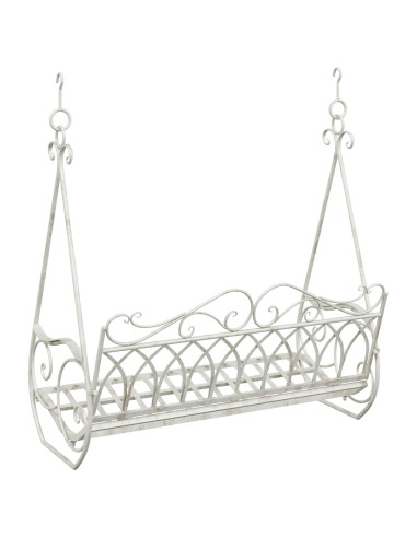 Panchina a Dondolo Acciaio 112 x 60 x 126,5 cm Bianco Antico