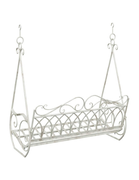 Panchina a Dondolo Acciaio 112 x 60 x 126,5 cm Bianco Antico