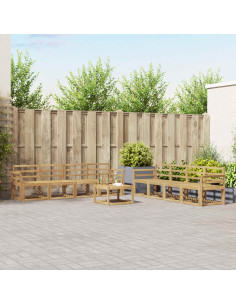 Set di divani da esterno 9 pcs Bianco 59 x 59 x 37 cm