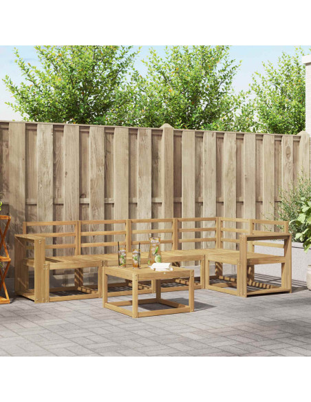 Set di divani da esterno 6 pcs Bianco Legno di Acacia Massello