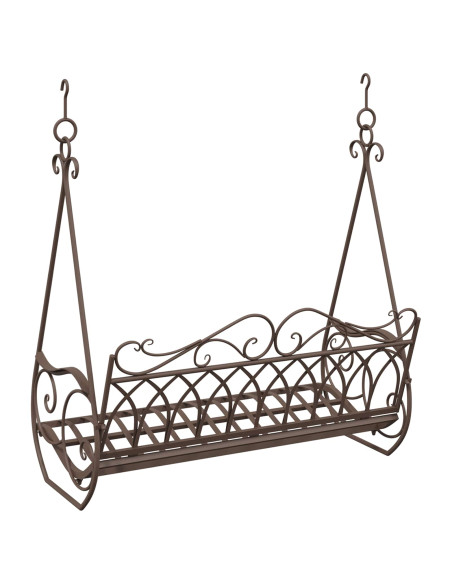 Panchina a Dondolo Acciaio 112 x 60 x 126,5 cm Marrone Antico