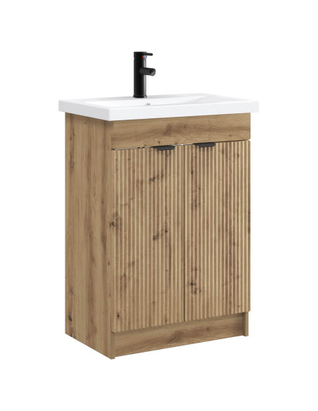 Set di mobili per il bagno Rovere Artigianale