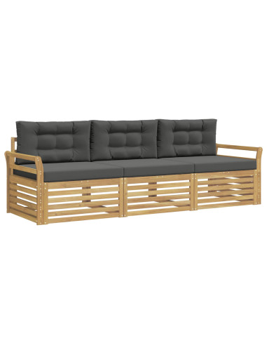 Set di divani da esterno 3 pcs Bianco e Antracite