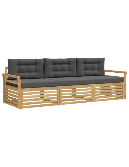 Set di divani da esterno 3 pcs Bianco e Antracite