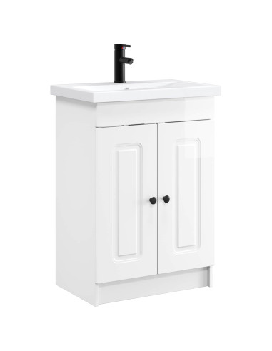 Set di mobili per il bagno Bianco Lucido 56 x 37,5 x 81 cm