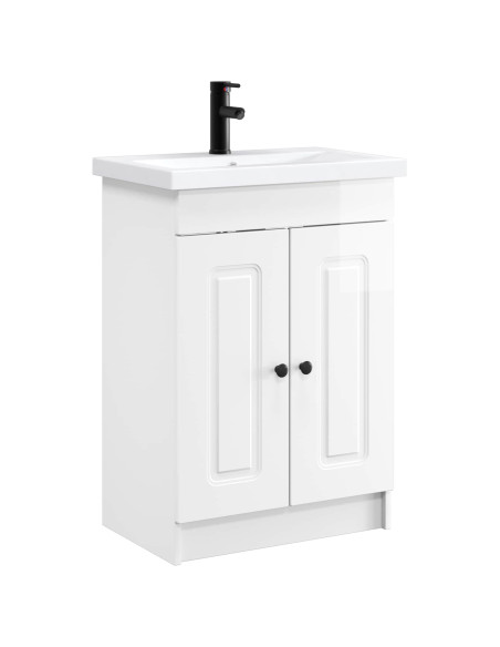 Set di mobili per il bagno Bianco Lucido 56 x 37,5 x 81 cm