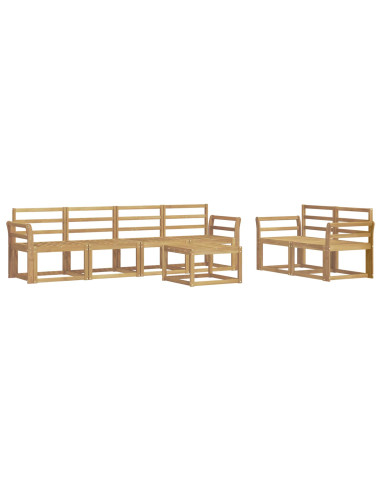 Set di divani da esterno 7 pcs Bianco 59 x 59 x 37 cm