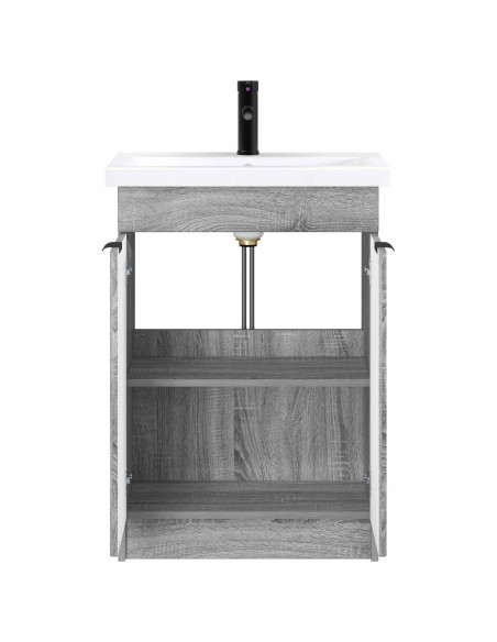 Set di mobili per il bagno Sonoma grigio 78,5 x 37,5 x 81 cm