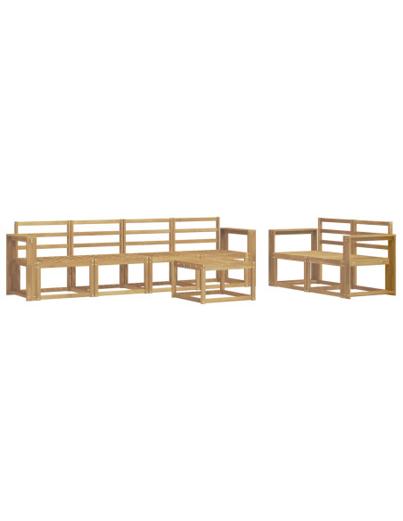 Set di divani da esterno 7 pcs Bianco 59 x 59 x 37 cm