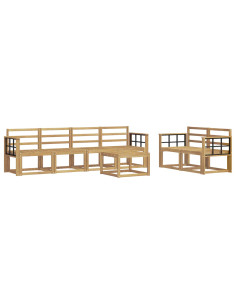 Set di divani da esterno 7 pcs Bianco 59 x 59 x 37 cm 2