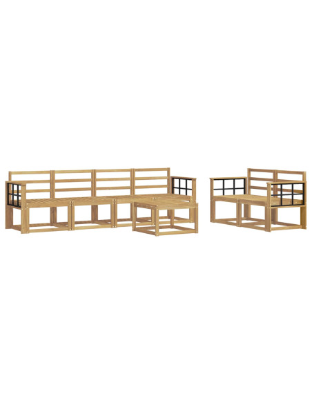 Set di divani da esterno 7 pcs Bianco 59 x 59 x 37 cm