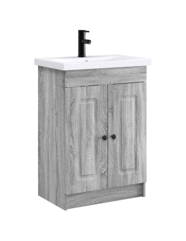 Set di mobili per il bagno Sonoma grigio 78,5 x 37,5 x 81 cm