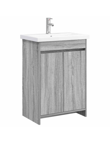 Set di mobili per il bagno Sonoma grigio 81 x 40 x 84,5 cm