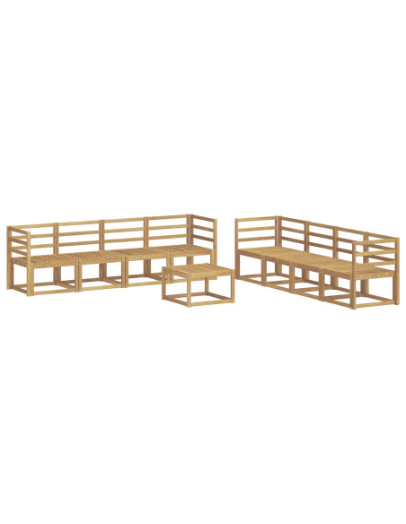 Set di divani da esterno 9 pcs Bianco 59 x 59 x 37 cm