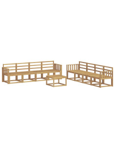 Set di divani da esterno 9 pcs Bianco 59 x 59 x 37 cm 2