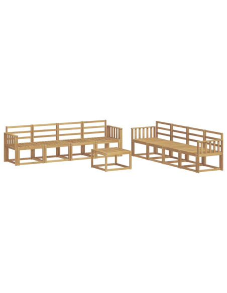 Set di divani da esterno 9 pcs Bianco 59 x 59 x 37 cm