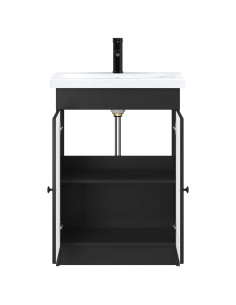 Set di mobili per il bagno Nero 56 x 37,5 x 81 cm 2