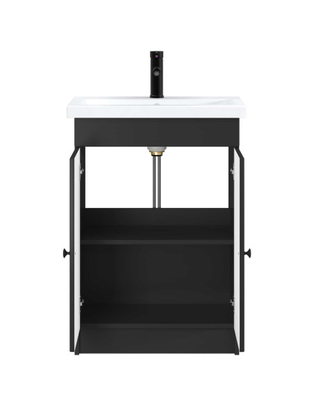 Set di mobili per il bagno Nero 56 x 37,5 x 81 cm