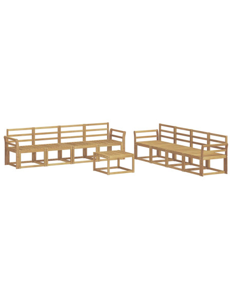 Set di divani da esterno 9 pcs Bianco 59 x 59 x 37 cm