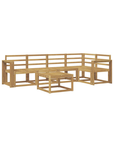 Set di divani da esterno 6 pcs Bianco Legno di Acacia Massello