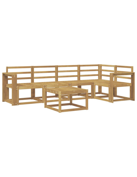 Set di divani da esterno 6 pcs Bianco Legno di Acacia Massello