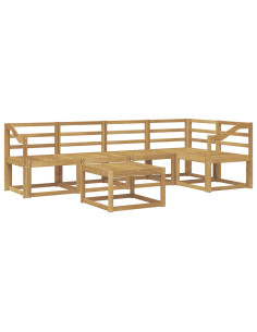 Set di divani da esterno 6 pcs Bianco Legno di Acacia Massello 2