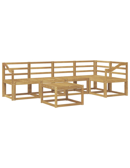 Set di divani da esterno 6 pcs Bianco Legno di Acacia Massello