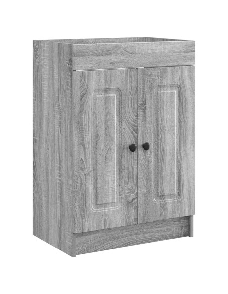 Set di mobili per il bagno Sonoma grigio 56 x 37,5 x 81 cm