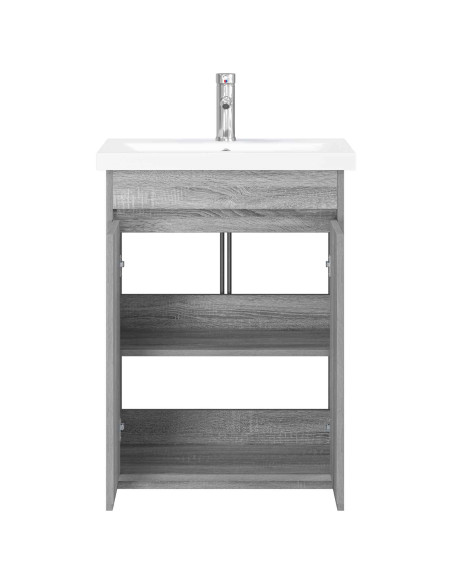 Set di mobili per il bagno Sonoma grigio 81 x 40 x 84,5 cm