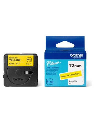 NASTRO BTAG631 12MM NERO SU GIALLO