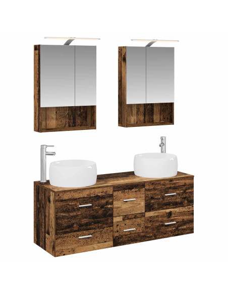 Set di mobili per il bagno 5 pcs Legno antico