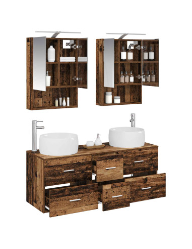 Set di mobili per il bagno 5 pcs Legno antico