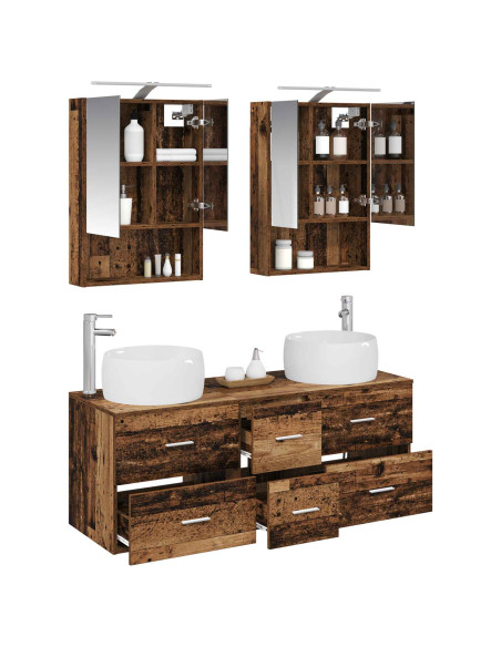 Set di mobili per il bagno 5 pcs Legno antico