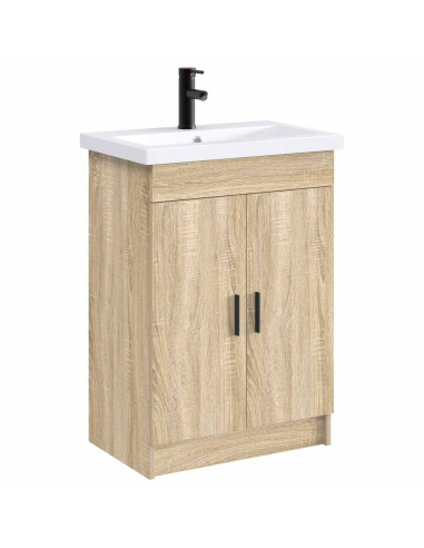 Lavabo da bagno Nero Opaco 61 x 40 x 16,5 cm Metallo
