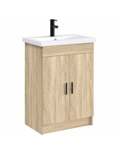 Lavabo da bagno Nero Opaco 61 x 40 x 16,5 cm Metallo
