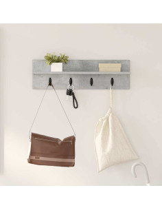 Appendiabiti a muro Grigio cemento 60 x 10,5 x 18 cm