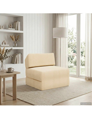 Divano Letto Pieghevole Crema 60 x 70 x 41 cm Tessuto